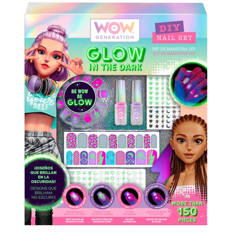 WOW Generation Glow-In-The-Dark DIY Nail Set (150+ Pieces)